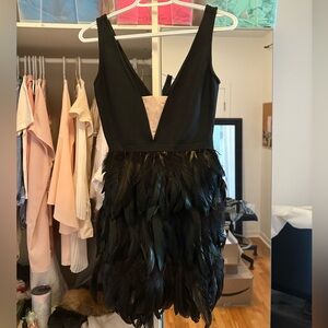 Black Swan Costume Elegant Black Feathered Dress